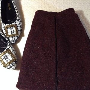 wool blend knee length Skirt